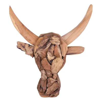 Wall Figurine Bull BULL HEAD cm Light Wood