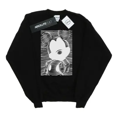 (L, Black) Disney Mens Mickey Mouse Lines Sweatshirt