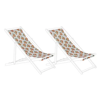 Set of Sun Lounger Replacement Fabrics Oranges Pattern ANZIO / AVELLINO