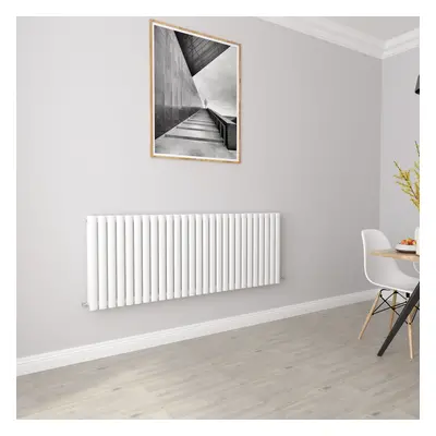 (Double 600x1593mm, White) Designer Oval Column Radiator Central Heating