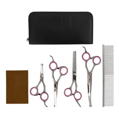 vidaXL Dog Grooming Scissors Set Pet Grooming Scissors Piece Stainless Steel