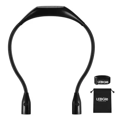 (Black) LED Book Light USB Rechargeable Halter Three-speed Adjustment Reading Lamp Portable Butt