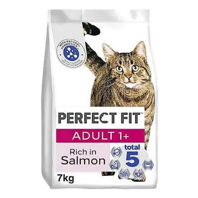 Perfect Fit Adult 1+ Complete Dry Cat Food for Adult Cats Aged 1+ Years, Rich in Salmon, Bag (7 