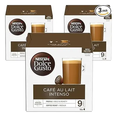 NESCAF? Dolce Gusto Caf? Au Lait Intenso Coffee Pods, Capsules (48 Servings, Pack of 3, Total Ca