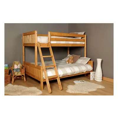 (Caramel) Islington Triple Wooden Bunk Bed with Tanya Mattresses