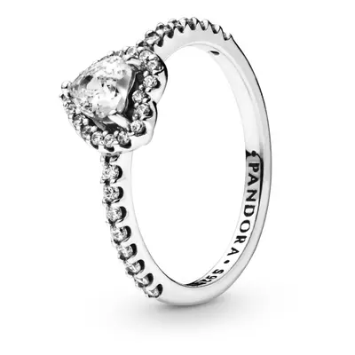 PANDORA Jewelry Elevated Heart cubic Zirconia Ring in Sterling Silver