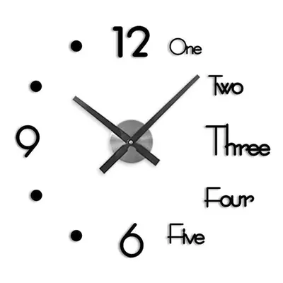 (L) 3D Modern DIY Wall Clock Mirror Surface Sticker Mechanism Clock Home Living Room Office Deco