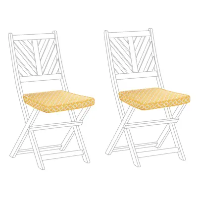 Set of Garden Chair Cushions TERNI x cm Yellow