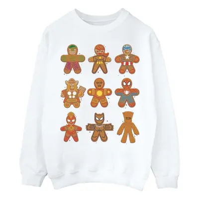 (S, White) Marvel Womens/Ladies Avengers Christmas Gingerbread Sweatshirt