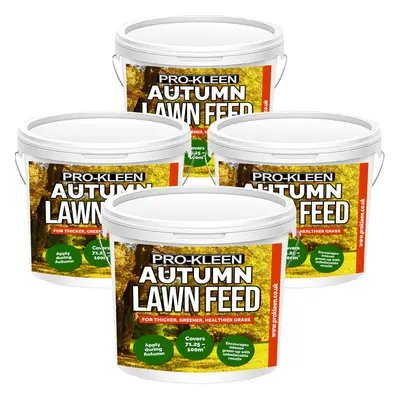 (4 x 2.5KG) Autumn Lawn Feed Fertiliser Grass Green Granules