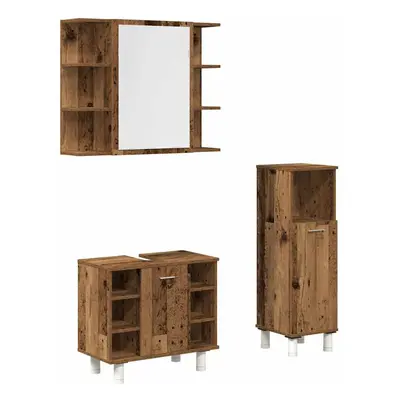 (old wood, piece) vidaXL Bathroom Furniture Set Vanity Unit Sink Unit Piece Engineered Wood