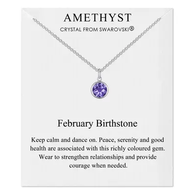 February (Amethyst) Birthstone Necklace Created with Swarovski Crystals