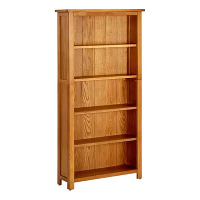 vidaXL Solid Oak Wood 5-Tier Bookcase Living Room Book Shelf Display Unit