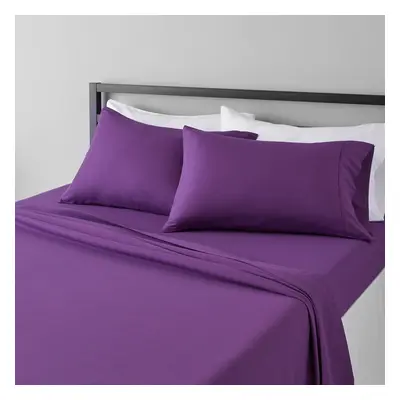 Amazon Basics Lightweight Super Soft Easy Care Microfiber 4-Piece Bed Sheet Set with 14-Inch Dee