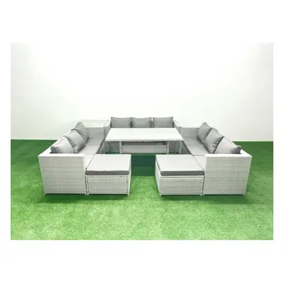 Fimous Rattan Garden Outdoor Furniture Set Seater Garden Sofa Rectangulr Dining Table Set with B