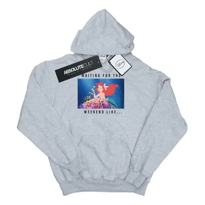 (S, Sports Grey) Disney Princess Womens/Ladies Ariel Waiting For The Weekend Hoodie