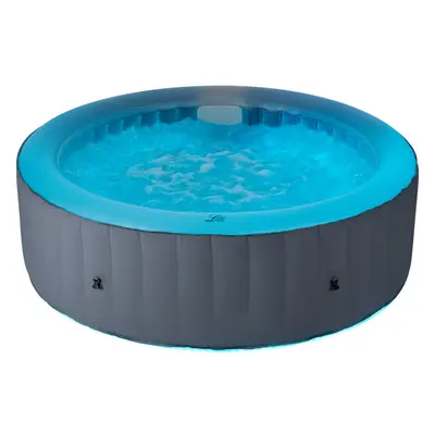 Mspa Lite Glow Round Person Inflatable Hot Tub Portable Pool