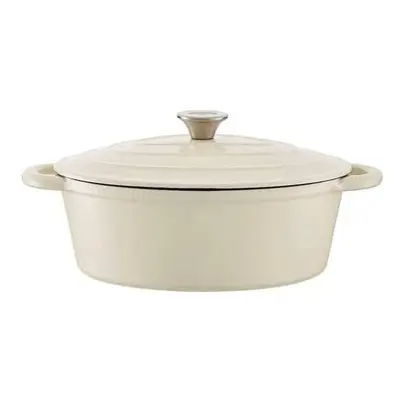 Tower BO800252CRM 29cm Oval Casserole Cast Iron Cream