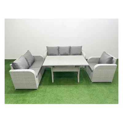 Fimous Patio PE Wicker Seater Outdoor Rattan Furniture Sofa Sets with Reclining Chair Loveseat S