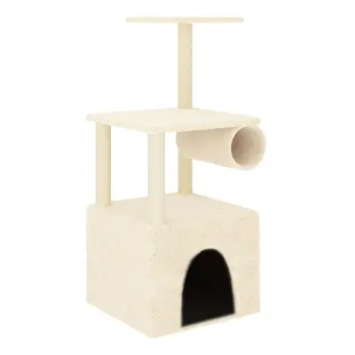 (cream) vidaXL Cat Tree with Sisal Scratching Posts Cat Scratching Tower Cat Climber