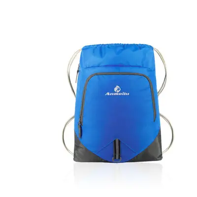 (Blue) 12L Foldable Drawstring Backpack Ultralight Outdoor Travel Waterproof Folding School Bag