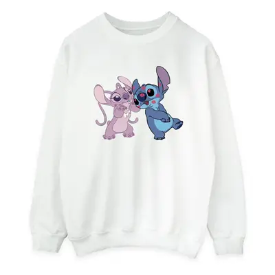 (XL, White) Disney Womens/Ladies Lilo & Stitch Kisses Sweatshirt