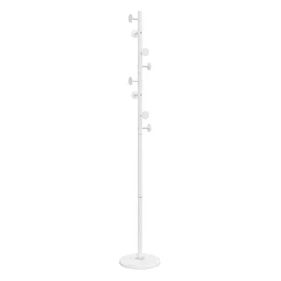 vidaXL Coat Stand Coat Rack Clothes Stand Coat Hanger White Powder-coated Iron