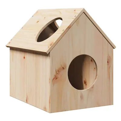 (natural) vidaXL Cat House White 41x50x50 cm Solid Wood Pine cat house indoor