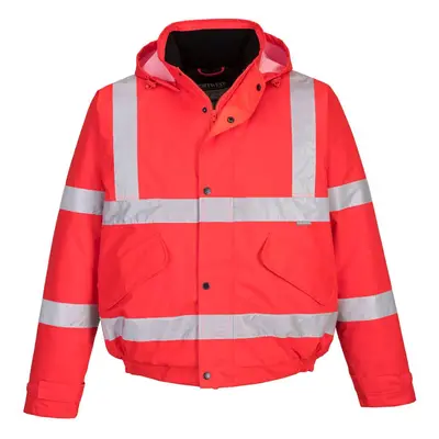 (L, Red) Portwest Mens Hi-Vis Winter Bomber Jacket