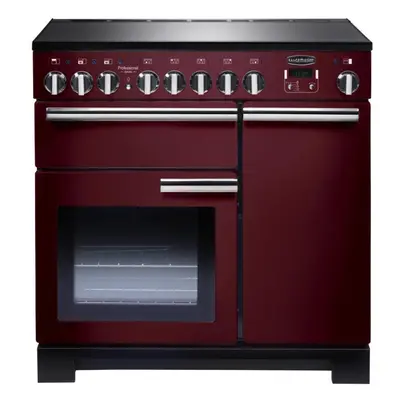 RANGEMASTER Professional Deluxe Electric Induction Range Cooker - Cranberry & Chrome, Cranberry