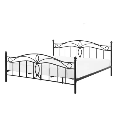 Slatted Bed ANTLIA x cm (EU Double) Metal Black