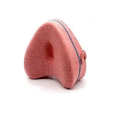 (Red) Orthopedic Heart Shaped Pillow For Sleeping Memory Foam Knee Support Cushion Between The L