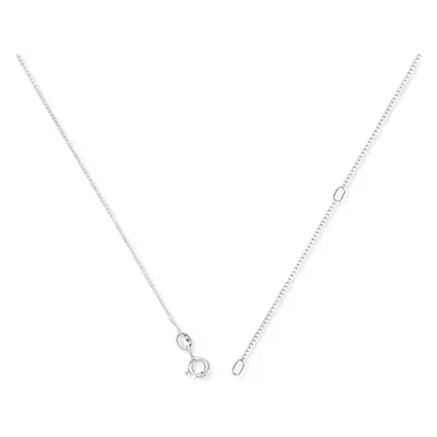 Jewelco London 9ct White Gold - Convertible Box to Pendant Chain Necklace - 0.8mm gauge - CNNR02