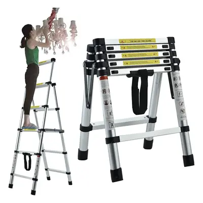 (Household Step Ladder Folding Telescopic Ladder Multi-Purpose 1.4+1.7m/(4+5 Steps) ) A-Frame Ho