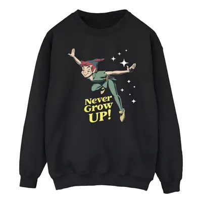 (XXL, Black) Disney Mens Peter Pan Never Grow Up Sweatshirt