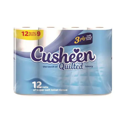 Vinsani Cusheen Quilted Ply Hygiene Toilet Tissue Paper Rolls