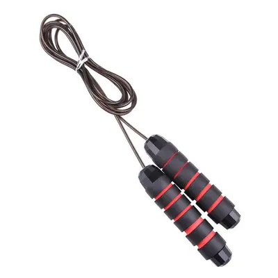 (Red) Tangle Free Rapid Speed Jumping Rope Cable with Ball Bearings Steel Home Exercise Slim Bod