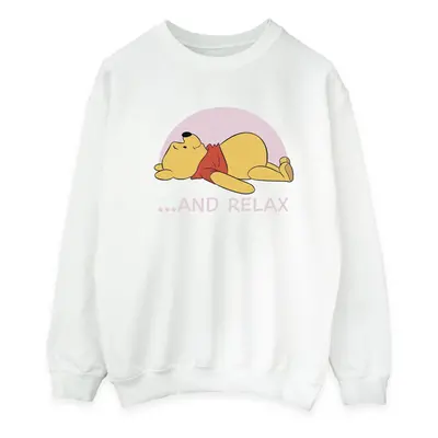 (L, White) Disney Mens Winnie The Pooh Relax Sweatshirt