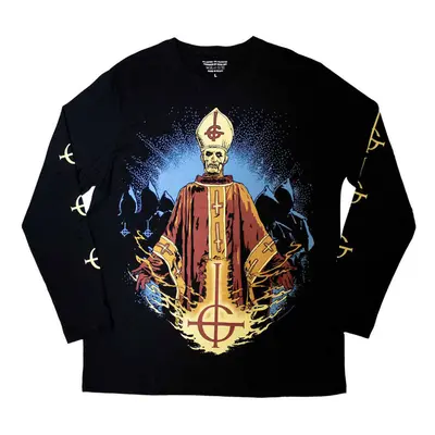 (S, Black) Ghost Papa And Radiant Ghouls Long Sleeve T Shirt