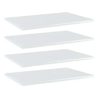 vidaXL 4x Bookshelf Boards High Gloss White Chipboard Shelving Replacement