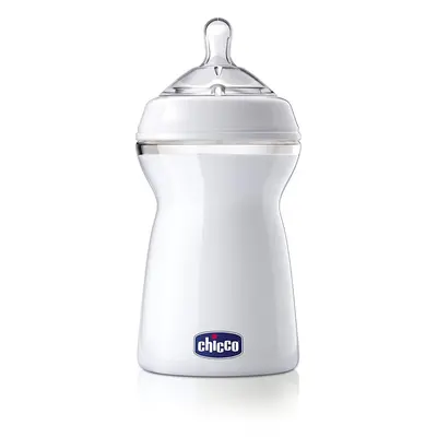 Chicco Natural Feeling Polypropylene 330ml Feeding Bottle + Silicone Teat, Elongated Tip, Fast F