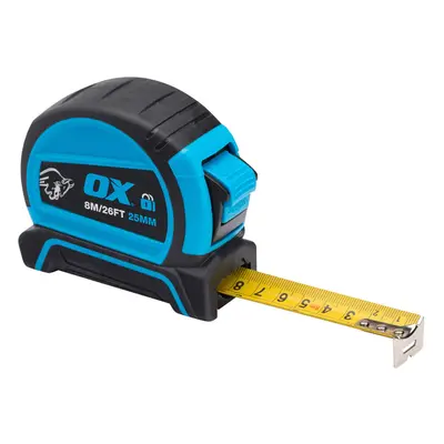 OX Tools Pro Dual Auto Lock Tape Measure - 8m / 26ft (2 Pack)