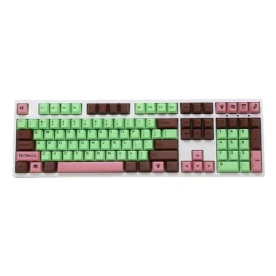 133 Keys Matcha Keycap Set Cherry Profile PBT Sublimation Keycaps for Mechanical Keyboards