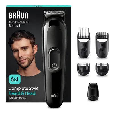 6-in1 All-in-One Style Kit Series 3, Male Grooming Kit with Beard Trimmer, Hair Clippers & Preci