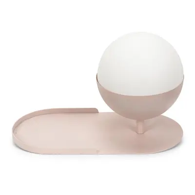 Blush Pink Plug In Wall Light Shelf Lamp Glass Globe Shade Light + LED