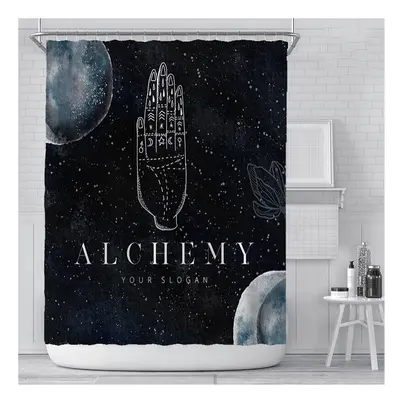 (C) 180x180cm Waterproof Shower Curtain Star Shower Curtain Digital Printing Polyester Shower Cu