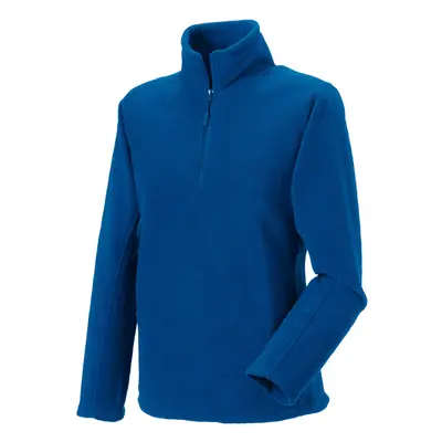 (L, Bright Royal Blue) Russell Mens Quarter Zip Fleece Top