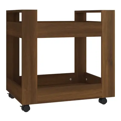 (Brown oak) vidaXL Desk Trolley Engineered Wood Under Desk Storage Trolley Multi Colours