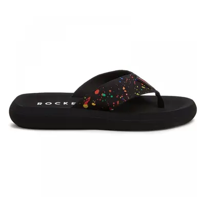 (8 (Adults')) Spotlight Splash | Black/Multi | Ladies Flip-Flop