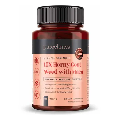 10X Horny Goat Weed Extract (3750mg) Maca Extract (2500mg) x Tablets - X More Icariins and Maca 